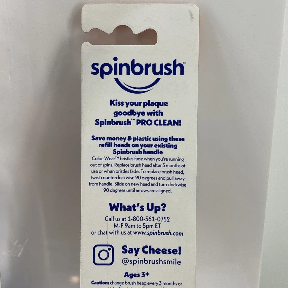 Spinbrush Pro Clean Powered Toothbrush + 2 Replacement Heads Lot New Sealed - Picture 8 of 9